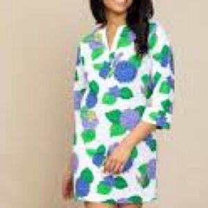 Printfresh Dress in White, Purple, and Green